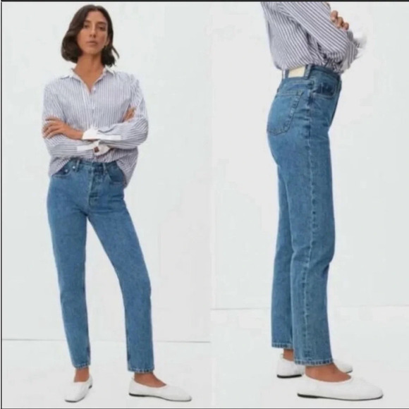 Everlane The Cheeky High Rise Straight Leg Jeans Size 29 - Picture 1 of 9
